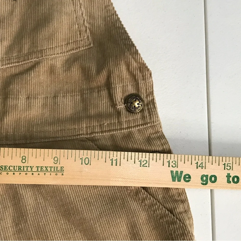 Vintage OshKosh Brown Corduroy Dress Jumper Overalls Pre 1980 USA Made Union Tag